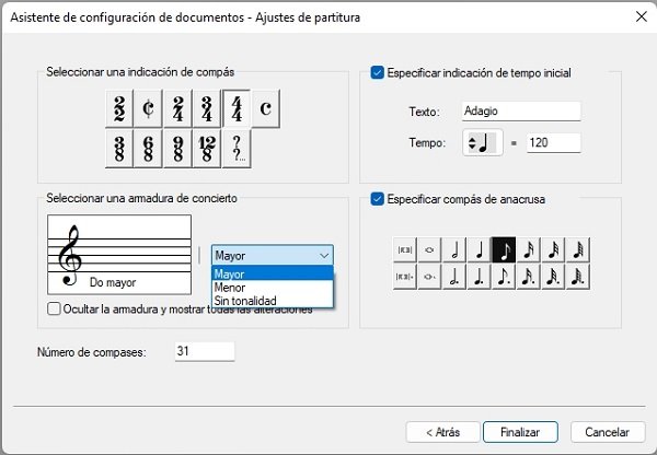 Time Signature and Key Signature Configuration