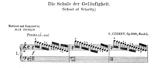 Velocidad en piano de Czerny